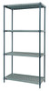 WR86-2160WPM Wire Plastic Mat Shelving Unit, stationary, 4-tier, 60"W x 21"D x 86"H overall size, 600-800 lb. max weight, includes, (4) plastic wire mats, (4) wire frames, (4) posts, and packs of split sleeves, green epoxy antimicrobial coating, NSF