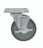 PT-PSB Polyurethane Swivel Plate Caster with Brake 5"x1-1/4"