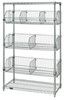 1836BC6C Stationary Wire Basket Unit 18"D x 36"W x 63"H