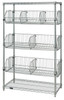 1836BC6C Stationary Wire Basket Unit 18"D x 36"W x 63"H