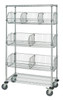 M2436BC6C Mobile Wire Basket Cart 24"D x 36"W x 69"H