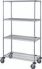 M2460C46 Chrome Mobile Cart 24"D x 60"W x 69"High with 4 Wire Shelves