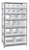 2475-20-MIXCL Shelving Unit, 24"D x 36"L x 75"H, heavy duty, 400 lb. load capacity per shelf, includes: (7) shelves, (8) 23-7/8"L x 8-1/4"W x 7"H (QUS950), (3) 23-7/8"L x 11"W x 7"H (QUS952), (4) 23-7/8"L x 8-1/4"W x 9"H (QUS951)