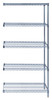 AD54-2148GY-5 Wire Shelving Add-On Kit, 48"W x 21"D x 54"H, 600 - 800 lb. capacity, includes (5) wire shelves, (2) posts and (10) S-Hooks, gray epoxy antimicrobial finish, NSF, shipped KD