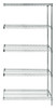 AD63-2448S-5 Wire Shelving Add-On Kit, 48"W x 24"D x 63"H, 600 - 800 lb. capacity, includes (5) wire shelves, (2) posts and (10) S-Hooks, 304 stainless steel, NSF, shipped KD