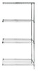 AD74-3072S Wire Shelving Add-On Kit, 72"W x 30"D x 74"H, 600 - 800 lb. capacity, includes (4) wire shelves, (2) posts and (8) S-Hooks, 304 stainless steel, NSF, shipped KD