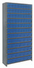 CL1875-624BL Shelving Unit, closed, 18"D x 36"L x 75"H, heavy duty, 400 lb. load capacity per shelf, includes: (13) shelves, (54) 17-7/8"L x 3-3/4"W x 4-5/8"H (QED604) and (36) 17-7/8"L x 5-9/16"W x 4-5/8"H (QED602) blue black bins