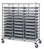 BC216069M2TGY Bin Cart, mobile, triple bay, 24"W x 60"L x 69"H, includes: (33) 22-1/2"L x 17-1/2"W x3"H  (DG93030) gray bin, chrome plated finish, shipped KD