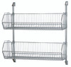 CAN-34-203612BC-PWB Cantilever Baskets Post Wall Mount, 36"W x 20"D x 34"H, includes: (2) wire baskets (203612BC), (2) 34" posts, (4) post walls mounts, chrome plated finish, NSF