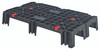 EL-12406 EZ Lock Dunnage Platform Rack and Pallet, ventilated, 40"W x 12"D x 6"H, 2500 lb. capacity, locking system, black high density polyethylene, NSF, Made in USA