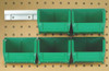 HNS220GN Hang-n-Stack Bin, complete package, includes: (6) 7-3/8"L x 4-1/8"W x 3"H (QUS220) green bin and (2) bin rails