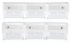 HNS210CL Hang-n-Stack Bin, complete package, includes: (6) 5-3/8"L x 4-1/8"W x 3"H (QUS210) clear bin and (2) bin rails