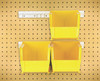 HNS230YL Hang-n-Stack Bin, complete package, includes: (4) 10-7/8"L x 5-1/2"W x 5"H (QUS230) yelow bin and (2) bin rails