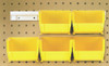 HNS210YL Hang-n-Stack Bin, complete package, includes: (6) 5-3/8"L x 4-1/8"W x 3"H (QUS210) yelow bin and (2) bin rails