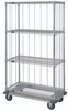 MD1836C46RE Dolly Base 3 Sided 4 Shelf Cart 18"D x 36"W x 70"High with Rods & Tabs