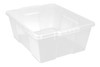 LC191507CL Latch Container, 21"W x 15-7/8"D x 7-3/4"H, stackable, 7 gallon capacity, 50 lbs. capacity, polypropylene, clear, Made in USA (lid sold separately)