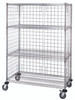 M2460C46E Three Sided 4 Shelf Cart 24"D x 60"W x 69"High with Enclosure Panels
