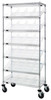 MWRS-7-108CL Slanted Wire Shelving Cart 18"D x 36"W x 74"with 24 QSB108 Bins