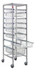 PS-S2475-8WB Partition Store Starter Unit with wire baskets, 19-1/2"L x 24"D x 75"H, includes: (1) 3", (6) 5" and (1) 8" baskets, safety top, bottom dust cover and (25) hanging label tags, chrome plated finish