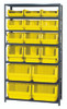 MSU-16-MIXYL Magnum Bin Steel Shelving, 42"W x 18"D x 75"H, includes: (7) shelves, (4) 19-3/4"L x 18-3/8"W x 11-7/8"H (QMS543), (3) 19-3/4"L x 12-3/8"W x 11-7/8"H (QMS533)