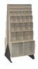 QFS248-76IV Tip Out Bin Floor Stand, double sided, 20-1/4"D x 23-5/8"W x 52"H, includes: (2) QTB302, (2) QTB303, (2) QTB304, (2) QTB305, (2) QTB306 and (4) QTB309 ivory bins, 14 gauge steel, black coated finish