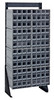 QIC-148-122GY Interlocking Storage Cabinets Floor Stand, single sided, 12"D x 23-5/8"W x 52"H, 300 lbs. load capacity, includes: (8) QIC-122, (96) gray drawers, 14 gauge steel, black coated finish