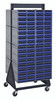 QIC-248-83BL Interlocking Storage Cabinets Floor Stand, double sided, 24"D x 23-5/8"W x 52"H, 750 lbs. load capacity, includes: (16) QIC-83, (128) blue drawers, 14 gauge steel, black coated finish