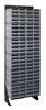 QIC-170-83GY Interlocking Storage Cabinets Floor Stand, single sided, 12"D x 23-5/8"W x 75"H, 300 lbs. load capacity, includes: (12) QIC-83, (96) gray drawers, 14 gauge steel, black coated finish