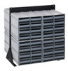QIC-224-83GY Interlocking Storage Cabinets Floor Stand, double sided, 24"D x 23-5/8"W x 28"H, 750 lbs. load capacity, includes: (8) QIC-83, (64) gray drawers, 14 gauge steel, black coated finish