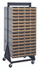 QIC-248-83IV Interlocking Storage Cabinets Floor Stand, double sided, 24"D x 23-5/8"W x 52"H, 750 lbs. load capacity, includes: (16) QIC-83, (128) ivory drawers, 14 gauge steel, black coated finish