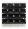QLP-1819HC-210-16BK Louvered Panel, wall mounted, 18"L x 6"D x 19"H, includes: (16) QUS210, black bins, heavy-duty 16 gauge cold rolled steel, oyster white enamel coated finish (mounting hardware not included)