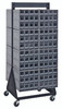 QIC-248-122GY Interlocking Storage Cabinets Floor Stand, double sided, 24"D x 23-5/8"W x 52"H, 750 lbs. load capacity, includes: (16) QIC-122, (192) gray drawers, 14 gauge steel, black coated finish