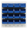 QLP-1819HC-210-16BL Louvered Panel, wall mounted, 18"L x 6"D x 19"H, includes: (16) QUS210, blue bins, heavy-duty 16 gauge cold rolled steel, oyster white enamel coated finish (mounting hardware not included)
