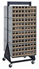 QIC-248-122IV Interlocking Storage Cabinets Floor Stand, double sided, 24"D x 23-5/8"W x 52"H, 750 lbs. load capacity, includes: (16) QIC-122, (192) ivory drawers, 14 gauge steel, black coated finish