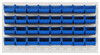 QLP-3619HC-210-32BL Louvered Panel, wall mounted, 36"L x 6"D x 19"H, includes: (32) QUS210, blue bins, heavy-duty 16 gauge cold rolled steel, oyster white enamel coated finish (mounting hardware not included)