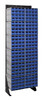 QIC-170-161BL Interlocking Storage Cabinets Floor Stand, single sided, 12"D x 23-5/8"W x 75"H, 300 lbs. load capacity, includes: (12) QIC-161, (192) blue drawers, 14 gauge steel, black coated finish