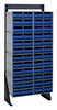 QIC-148-64BL Interlocking Storage Cabinets Floor Stand, single sided, 12"D x 23-5/8"W x 52"H, 300 lbs. load capacity, includes: (8) QIC-64, (48) blue drawers, 14 gauge steel, black coated finish