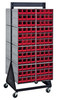 QIC-248-122RD Interlocking Storage Cabinets Floor Stand, double sided, 24"D x 23-5/8"W x 52"H, 750 lbs. load capacity, includes: (16) QIC-122, (192) red drawers, 14 gauge steel, black coated finish