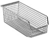 QMB524C Mesh Stack and Hang Bin, 11"W x 4-3/4"D x 4"H, rectangular, stackable, rear hanger, chrome finish