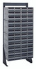QIC-148-64GY Interlocking Storage Cabinets Floor Stand, single sided, 12"D x 23-5/8"W x 52"H, 300 lbs. load capacity, includes: (8) QIC-64, (48) gray drawers, 14 gauge steel, black coated finish