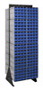 QIC-270-161BL Interlocking Storage Cabinets Floor Stand, double sided, 24"D x 23-5/8"W x 75"H, 750 lbs. load capacity, includes: (24) QIC-161, (384) blue drawers, 14 gauge steel, black coated finish
