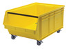 QMS843MOBYL Magnum Bin, mobile, 29"L x 18-3/8"W x 14-7/8"H, 150 lbs. stack capacity, high density polypropylene, imprevious to most solvents, corrosion, rust and rot resistant, yellow, Made in USA