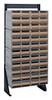 QIC-148-64IV Interlocking Storage Cabinets Floor Stand, single sided, 12"D x 23-5/8"W x 52"H, 300 lbs. load capacity, includes: (8) QIC-64, (48) ivory drawers, 14 gauge steel, black coated finish