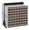 QIC-224-161IV Interlocking Storage Cabinets Floor Stand, double sided, 24"D x 23-5/8"W x 28"H, 750 lbs. load capacity, includes: (8) QIC-161, (128) ivory drawers, 14 gauge steel, black coated finish