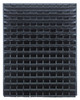 QLP-4861-220-165BK Louvered Panel, wall mounted, 48"L x 8"D x 61"H, includes: (165) QUS220, black bins, heavy-duty 16 gauge cold rolled steel, gray enamel coated finish (mounting hardware not included)