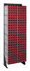 QIC-170-161RD Interlocking Storage Cabinets Floor Stand, single sided, 12"D x 23-5/8"W x 75"H, 300 lbs. load capacity, includes: (12) QIC-161, (192) red drawers, 14 gauge steel, black coated finish