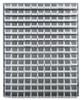 QLP-4861-220-165CL Louvered Panel, wall mounted, 48"L x 8"D x 61"H, includes: (165) QUS220, clear bins, heavy-duty 16 gauge cold rolled steel, gray enamel coated finish (mounting hardware not included)