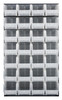 QLP-3661-240-28CL Louvered Panel, wall mounted, 36"L x 15"D x 61"H, includes: (28) QUS240, clear bins, heavy-duty 16 gauge cold rolled steel, gray enamel coated finish (mounting hardware not included)
