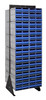 QIC-270-64BL Interlocking Storage Cabinets Floor Stand, double sided, 24"D x 23-5/8"W x 75"H, 750 lbs. load capacity, includes: (24) QIC-64, (144) blue drawers, 14 gauge steel, black coated finish
