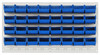 QLP-3619HC-220-32BL Louvered Panel, wall mounted, 36"L x 8"D x 19"H, includes: (32) QUS220, blue bins, heavy-duty 16 gauge cold rolled steel, oyster white enamel coated finish (mounting hardware not included)